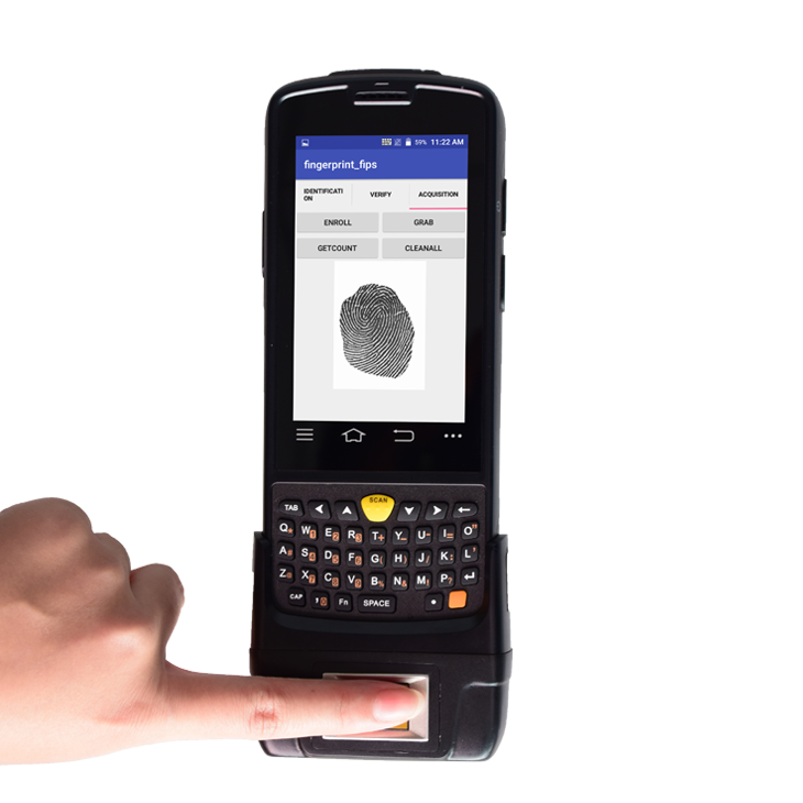 Мобильный компьютер со сканером отпечатка пальца